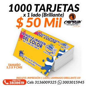 IMPRESION 1000 TARJETAS PRESENTACIÓN CALI