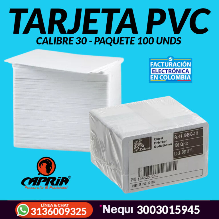 Tarjetas PVC Calibre 30 X 100 Unds CAPRIA FOTOGRAFIA Y PUBLICIDAD tarjetas-pvc-calibre-30-x-100-unds-capria-fotografia-y-publicidad