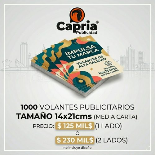 1000 VOLANTES MEDIA CARTA