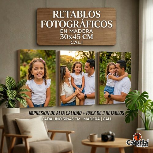3 Retablos Madera 30X40 cms